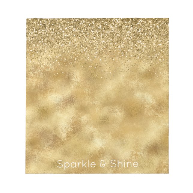 Gold Glitter Sparkle       Notepad (Front)