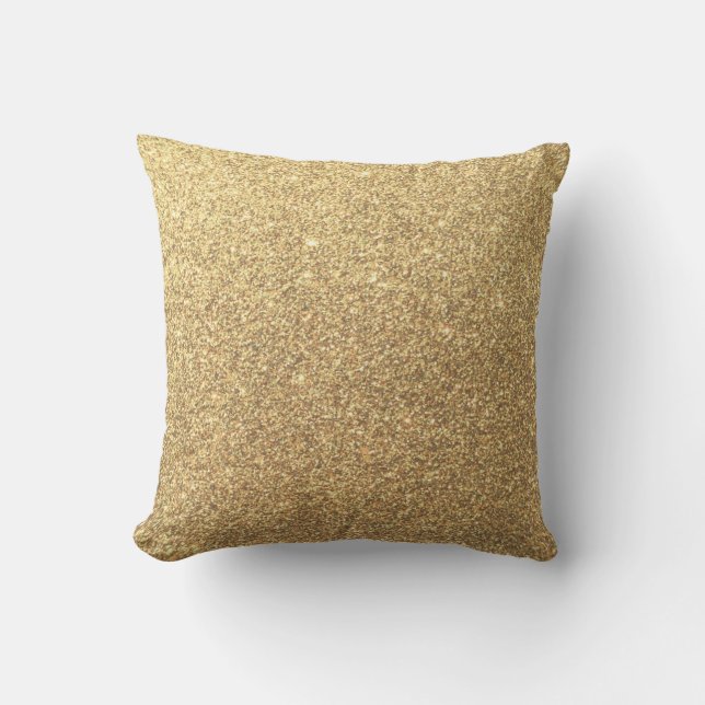 Gold Glitter Sparkle Pattern Background Cushion (Front)
