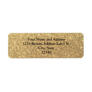 Gold Glitter Sparkle Pattern Background Return Address Label