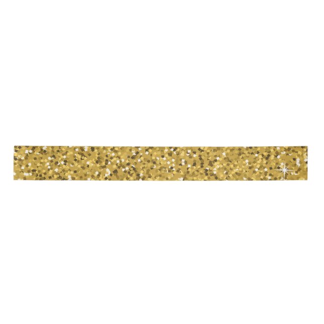 Gold Glitter Sparkle  Satin Ribbon (Front)