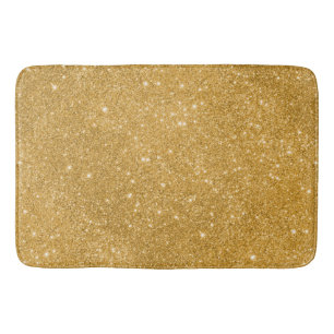Gold Glitter Sparkles Bath Mat