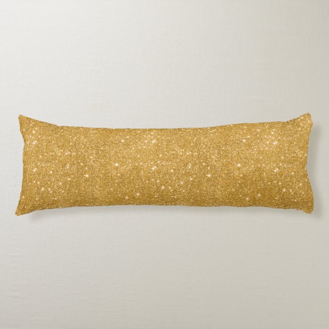 Gold Glitter Sparkles Body Cushion (Front)