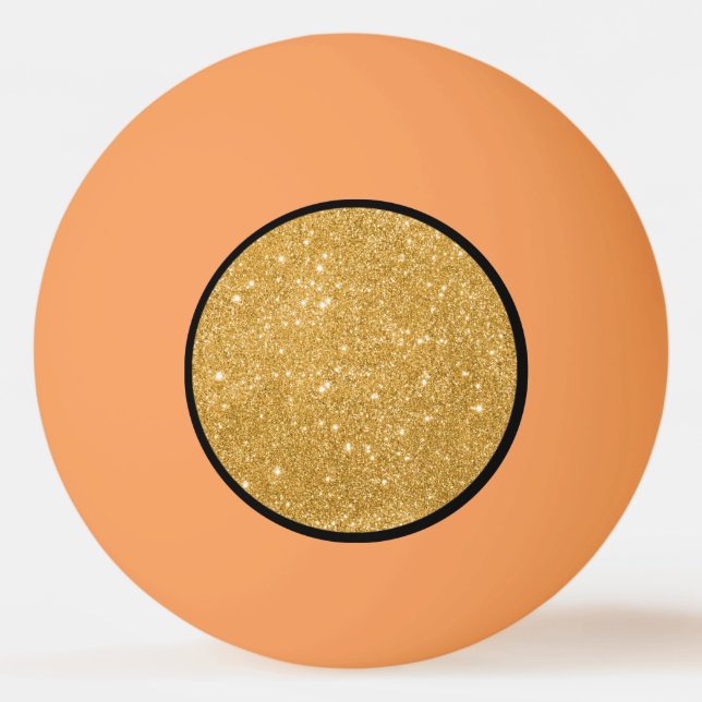 Gold Glitter Sparkles Ping Pong Ball (Back)