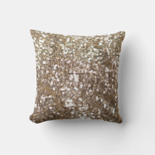 Gold Glitter Sparkling Glam Girly Glitzy Cushion