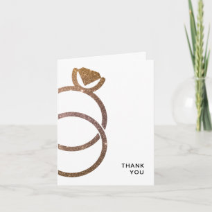 Gold Glitter Stacked Rings Modern Wedding Invitation