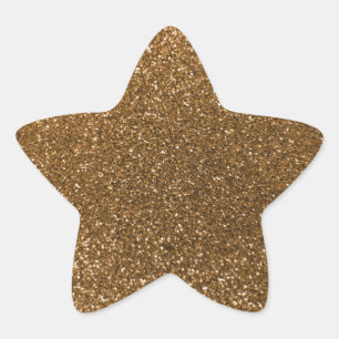 Gold glitter star sticker