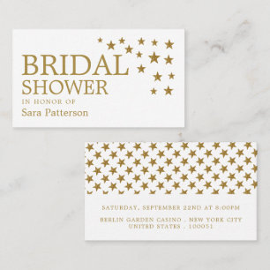 Gold Glitter Stars, Bridal Shower Invitation