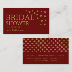 Gold Glitter Stars, Bridal Shower Invitation