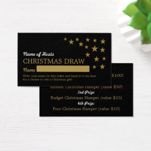 Gold Glitter Stars, Christmas Party Raffle Tickets