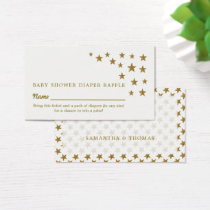 Gold Glitter Stars, Diaper Raffle Ticket