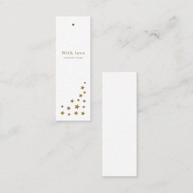 Gold Glitter Stars, Gift Tags (Front/Back)