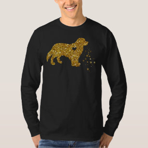 Gold Glitter Stars Labrador T-Shirt