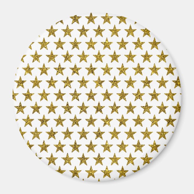 Gold glitter stars  magnet (Front)