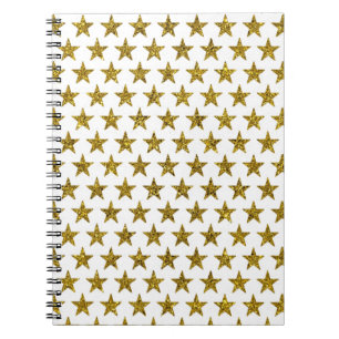 Gold glitter stars notebook