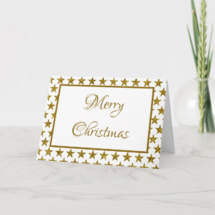 Gold glitter stars postcard
