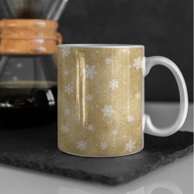 Gold Glitter Stars Snowflakes Coffee Mug (Creator Uploaded)