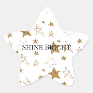 Gold Glitter Stars Star Sticker