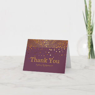 Gold Glitter Stripes For Being My Bridesmaid Thank Thank You Card