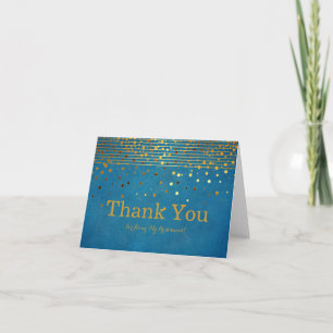 Gold Glitter Stripes For Being My Bridesmaid Thank You Card