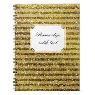 Gold Glitter Stripes Notebook