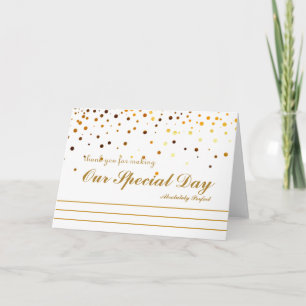 Gold Glitter Stripes Thank you for special day Card