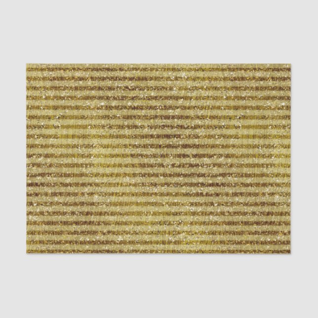 Gold Glitter Stripes Tissue Paper (Front)