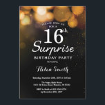 Gold Glitter Surprise 16th Birthday Invitation<br><div class="desc">Gold Glitter Surprise 16th Birthday Invitation Card. Kids Birthday. Girl Boy Teen Teenage Bday Invite. Gold Glitter Bokeh Background. 13th 15th 16th 18th 10th 21st 30th 40th 50th 60th 70th 80th 90th 100th. Any Age. For further customisation, please click the "Customise it" button and use our design tool to modify...</div>