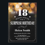 Gold Glitter Surprise 18th Birthday Invitation<br><div class="desc">Gold Glitter Surprise 18th Birthday Invitation. White Typography. Black and White Chalkboard Background. Adult Birthday. Male Men or Women Birthday. Kids Boy or Girl Lady Teen Teenage Bday Invite. 13th 15th 16th 18th 20th 21st 30th 40th 50th 60th 70th 80th 90th 100th. Any Age. For further customisation, please click the...</div>
