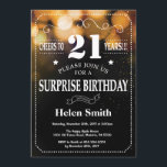 Gold Glitter Surprise 21st Birthday Invitation<br><div class="desc">Gold Glitter Surprise 21st Birthday Invitation. White Typography. Black and White Chalkboard Background. Adult Birthday. Male Men or Women Birthday. Kids Boy or Girl Lady Teen Teenage Bday Invite. 13th 15th 16th 18th 20th 21st 30th 40th 50th 60th 70th 80th 90th 100th. Any Age. For further customisation, please click the...</div>