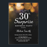 Gold Glitter Surprise 30th Birthday Invitation<br><div class="desc">Gold Glitter Surprise 30th Birthday Invitation Card. Adult Birthday. Gold Glitter Bokeh Background. 13th 15th 16th 18th 10th 21st 30th 40th 50th 60th 70th 80th 90th 100th. Any Age. For further customisation,  please click the "Customise it" button and use our design tool to modify this template.</div>