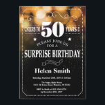 Gold Glitter Surprise 50th Birthday Invitation<br><div class="desc">Gold Glitter Surprise 50th Birthday Invitation. White Typography. Black and White Chalkboard Background. Adult Birthday. Male Men or Women Birthday. Kids Boy or Girl Lady Teen Teenage Bday Invite. 13th 15th 16th 18th 20th 21st 30th 40th 50th 60th 70th 80th 90th 100th. Any Age. For further customisation, please click the...</div>