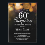 Gold Glitter Surprise 60th Birthday Invitation<br><div class="desc">Gold Glitter Surprise 60th Birthday Invitation Card. Adult Birthday. Gold Glitter Bokeh Background. 13th 15th 16th 18th 10th 21st 30th 40th 50th 60th 70th 80th 90th 100th. Any Age. For further customisation,  please click the "Customise it" button and use our design tool to modify this template.</div>