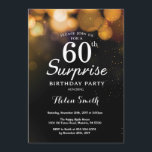 Gold Glitter Surprise 60th Birthday Invitation<br><div class="desc">Gold Glitter Surprise 60th Birthday Invitation Card. Adult Birthday. Gold Glitter Bokeh Background. 13th 15th 16th 18th 10th 21st 30th 40th 50th 60th 70th 80th 90th 100th. Any Age. For further customisation,  please click the "Customise it" button and use our design tool to modify this template.</div>
