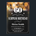 Gold Glitter Surprise 60th Birthday Invitation<br><div class="desc">Gold Glitter Surprise 60th Birthday Invitation. White Typography. Black and White Chalkboard Background. Adult Birthday. Male Men or Women Birthday. Kids Boy or Girl Lady Teen Teenage Bday Invite. 13th 15th 16th 18th 20th 21st 30th 40th 50th 60th 70th 80th 90th 100th. Any Age. For further customisation, please click the...</div>
