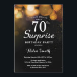 Gold Glitter Surprise 70th Birthday Invitation<br><div class="desc">Gold Glitter Surprise 70th Birthday Invitation Card. Adult Birthday. Gold Glitter Bokeh Background. 13th 15th 16th 18th 10th 21st 30th 40th 50th 60th 70th 80th 90th 100th. Any Age. For further customisation,  please click the "Customise it" button and use our design tool to modify this template.</div>