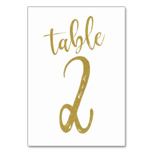 Gold Glitter Table Number 2