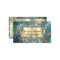 Gold glitter teal opal business card