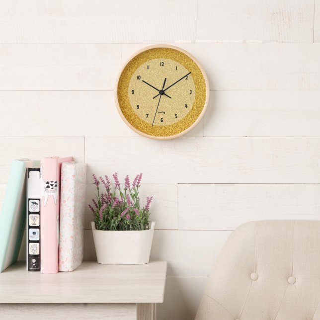 Gold glitter texture image background clock (Reading Room)