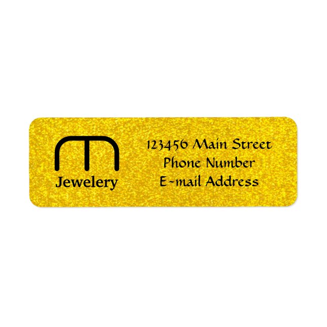 Gold glitter texture return address label (Front)