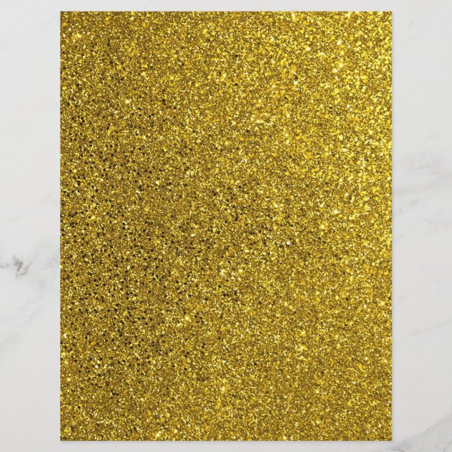 Gold  Glitter Texture Scrapbook Paper (Front)