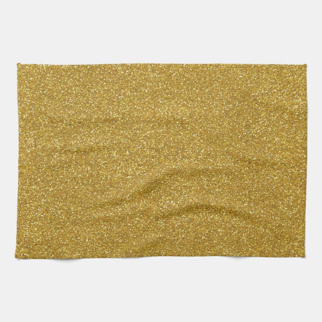 Gold Glitter Texture Tea Towel (Horizontal)