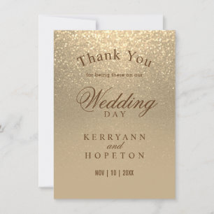 Gold Glitter - Thank You Card