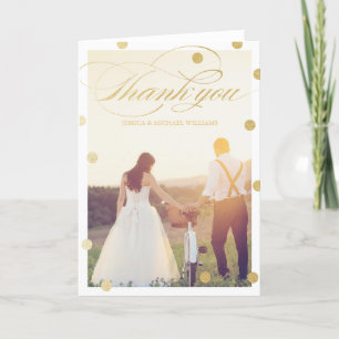Gold Glitter Thank You Cards Wedding