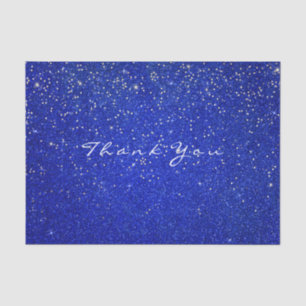 Gold Glitter Thank You Cobalt Blue Spark Tissue Paper