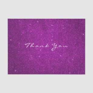 Gold Glitter Thank You Fuchsia Pink Rose Tissue Paper