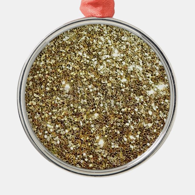 Gold Glitter to Customize Metal Ornament (Front)