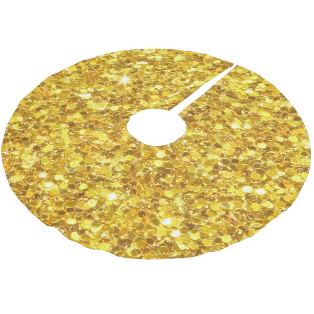 Gold Glitter Tree Skirt (Angled)