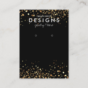 Gold Glitter Trendy Earring Display Card