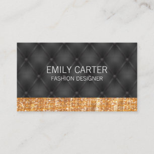 Gold Glitter Trim Luxury Upholstered Cushion Business Card