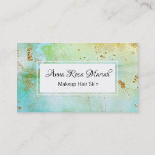 *~* Gold Glitter Turquoise Abstract Pastel Modern Business Card